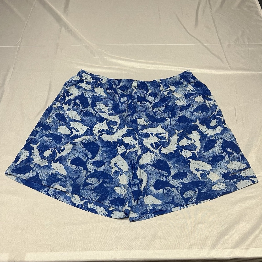 Columbia PFG Swim Trunks Shorts Men's L Omni Shade Fish Print Lined Fishing